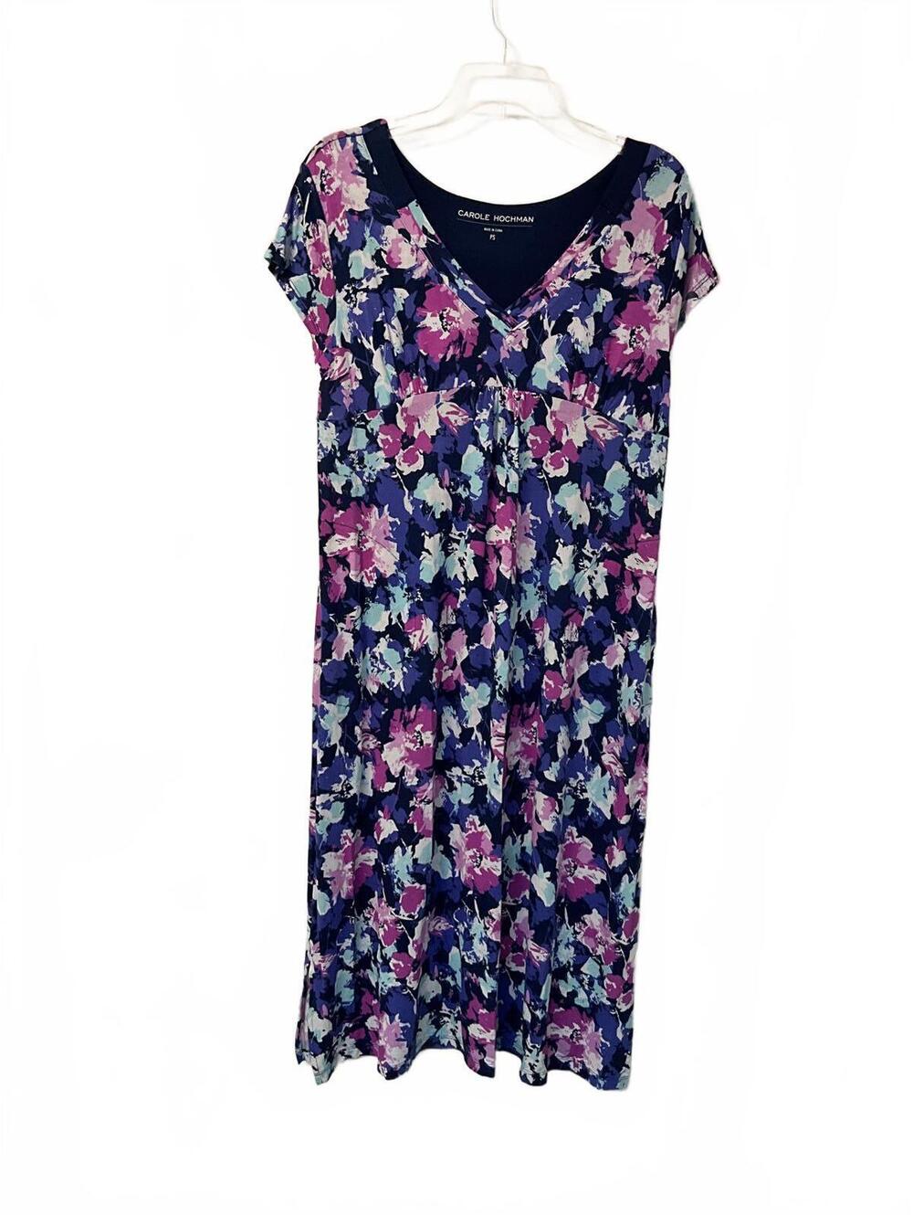 Pink Purple Floral Cap Sleeve Maxi Dress